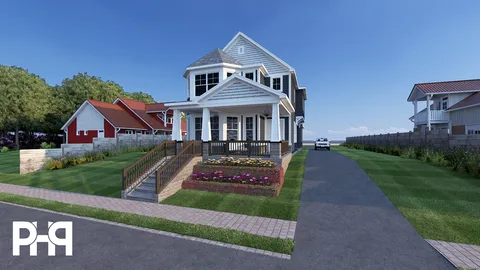 The Morel house plan, exterior view 2